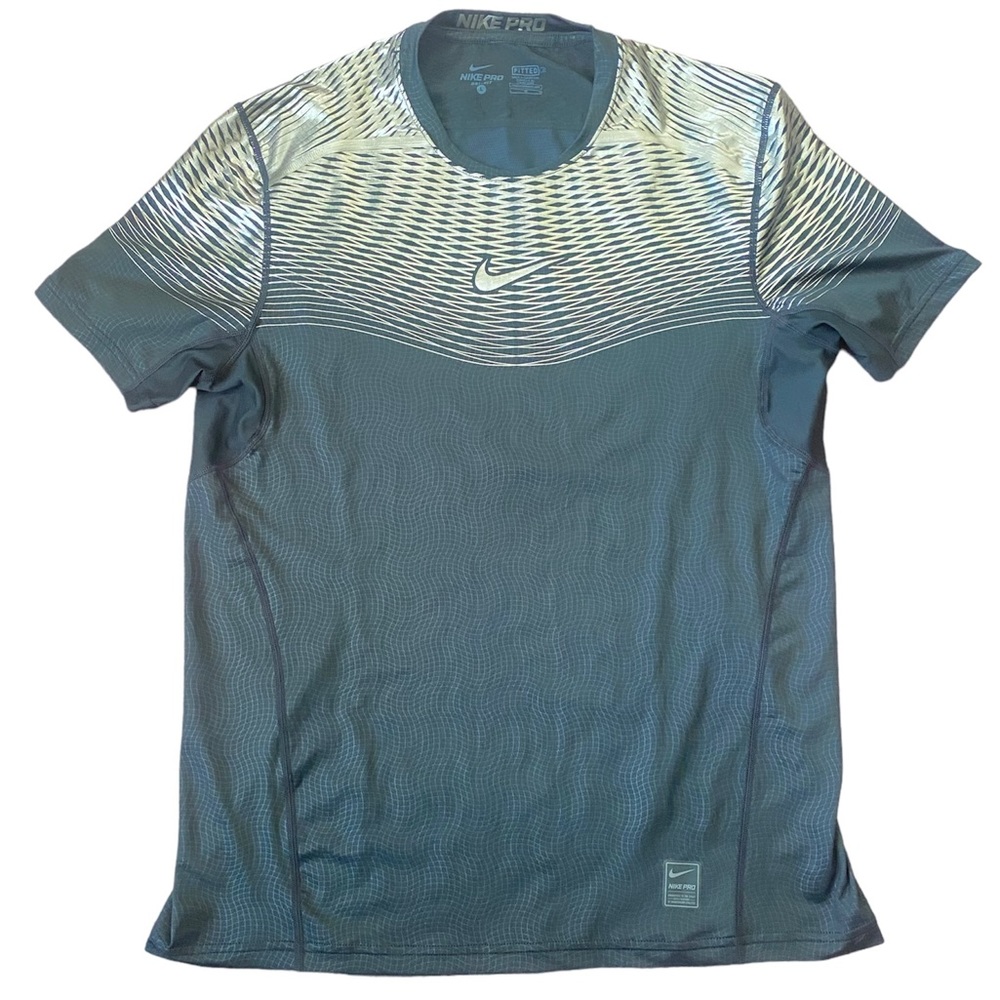 Nike Pro Hypercool Dri-FIT Max Shirt Black Silver Size Large Athletic Workout